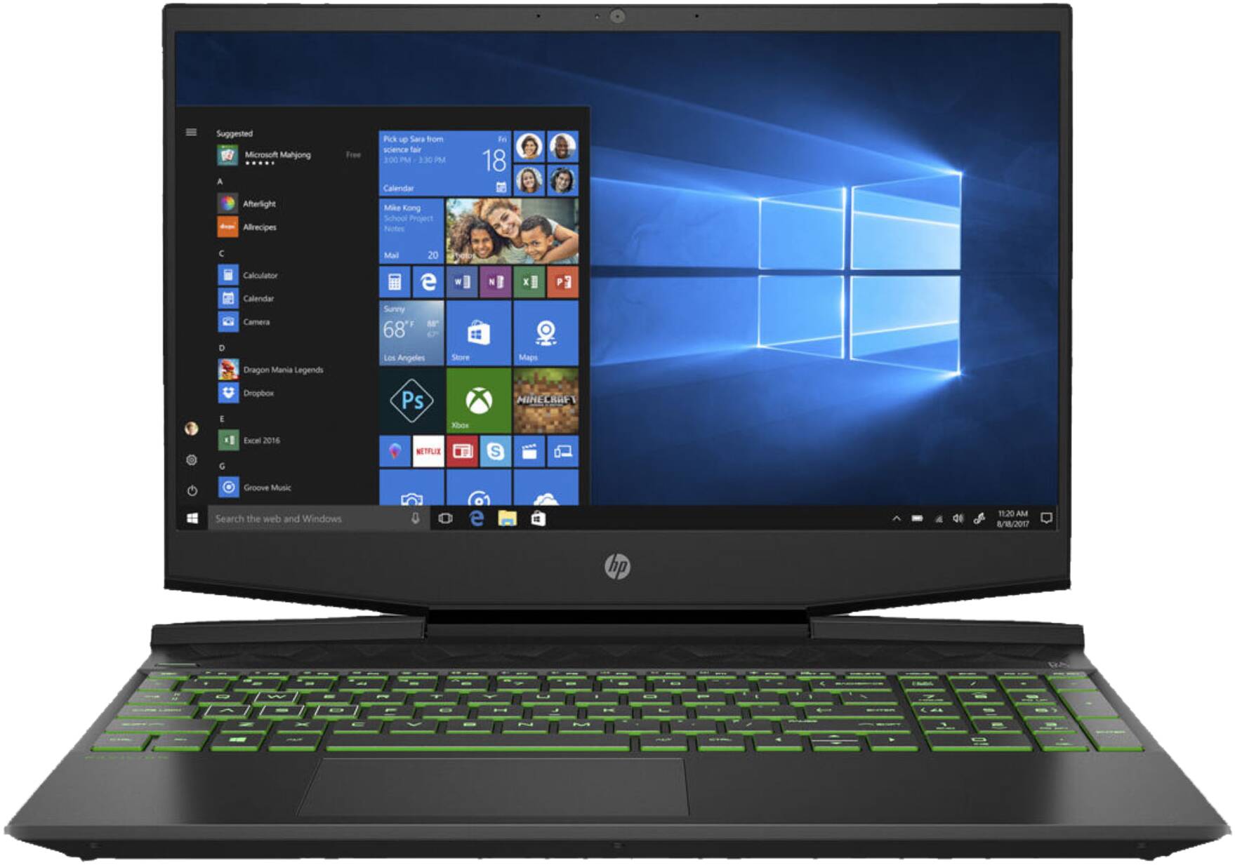 ▷ HP Pavilion Gaming 15-dk0004ng Grün Tests & Daten