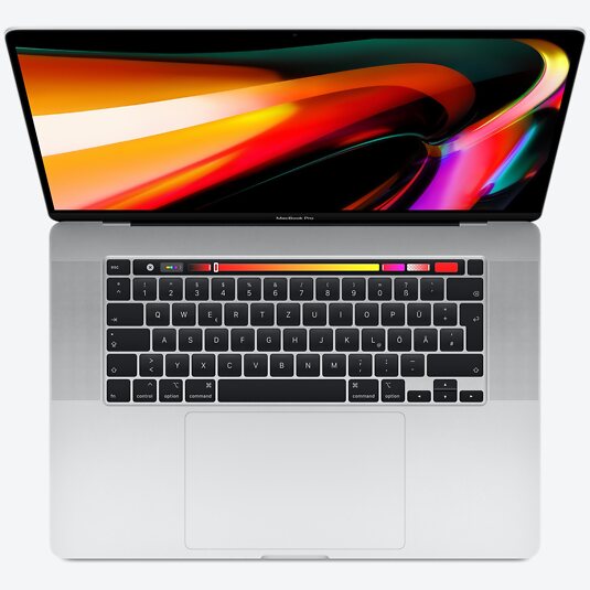 Apple MacBook Pro Retina 16'' mit Touchbar (Late 2019) Core i9-9880H, 16GB RAM, 1TB SSD, Silber