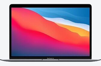 Abbildung des Notebooks Apple MacBook Air (M1, 2020) 7-Core GPU, 8GB RAM, 256GB SSD, Grau