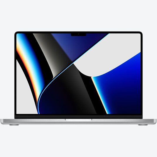 Apple Macbook Pro 14" (M1, 2021) M1 Max 10-Core, 32-Core GPU, 64 GB RAM, 8 TB SSD, Silber