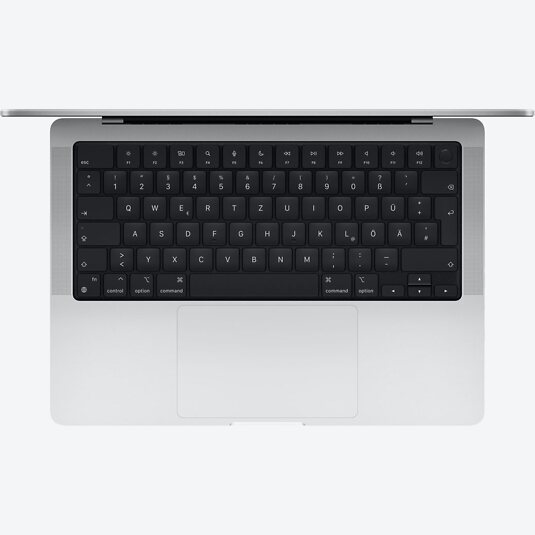 Apple Macbook Pro 14" (M1, 2021) M1 Pro 10-Core, 14-Core GPU, 16 GB RAM, 4 TB SSD, Silber