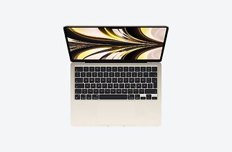 Abbildung des Notebooks Apple MacBook Air (M2, 2022) 10-Core GPU, 8GB RAM, 512GB SSD, Polarstern